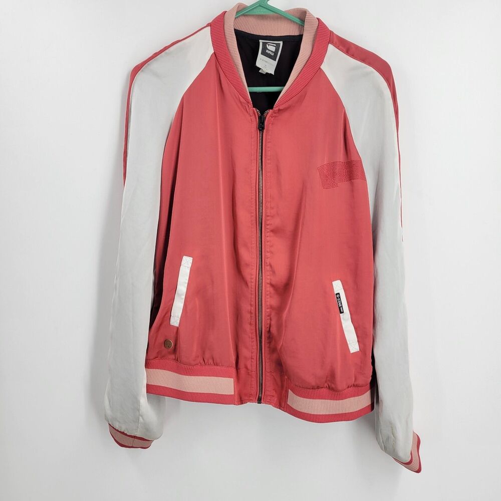 G-Star RAW Women Track Jacket Mauve Pink  Sz Large Zippered Pockets